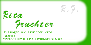 rita fruchter business card